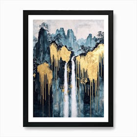 Alps Mountain Range Golden Peaks - Artistic Glamor Art Print