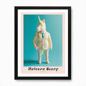 Toy Pastel Unicorn In A Suit 4 Poster Art Print