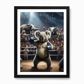 Koala In Boxing Ring Art Print