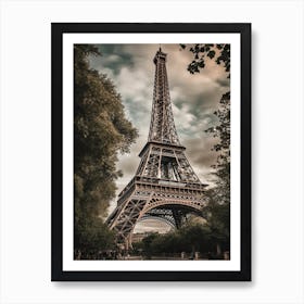 Eiffel Tower Paris France Oil Painting Style 15 Art Print