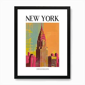 Chrysler Building New York Colourful Silkscreen Illustration 3 Poster Art Print