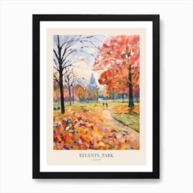 Autumn City Park Painting Regents Park London 4 Poster Art Print