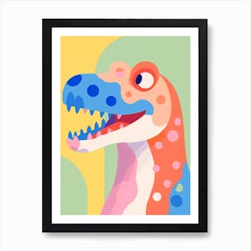 Colourful Dinosaur Omeisaurus 2 Art Print