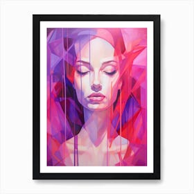 Abstract Geometric Lady Portrait 15 Art Print