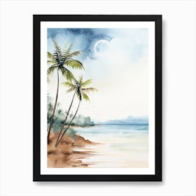 Watercolour Of Playa Manuel Antonio   Manuel Antonio National Park Costa Rica 2 Art Print