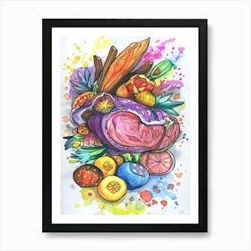 Heart Of Fruit Art Print