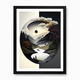 Landscapes 14, Yin and Yang Illustration Art Print