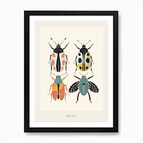 Colourful Insect Illustration Beetle 1 Poster Art Print