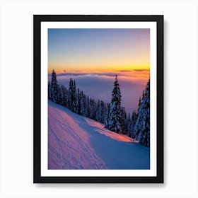 Trysil, Norway Sunrise Skiing Poster Art Print
