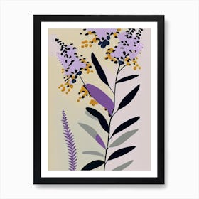 Butterfly Bush Wildflower Modern Muted Colours 1 Art Print