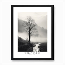 Poster Of Great Smoky, Black And White Analogue Photograph 1 Art Print