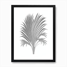 Saw Palmetto Herb William Morris Inspired Line Drawing 2 Art Print