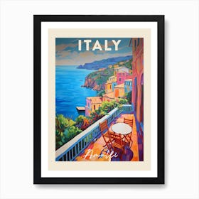Amalfi Coast Italy 3 Fauvist Painting  Travel Poster Art Print