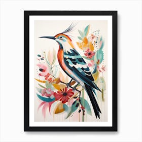 Bird Painting Collage Hoopoe 4 Art Print