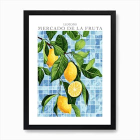 Mercado De La Fruta Lemons Illustration 8 Poster Art Print