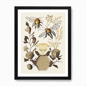 Forager Bees 1 William Morris Style Art Print