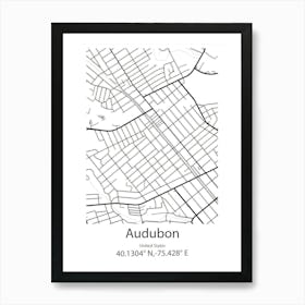 Audubon,United States Minimalist Map Art Print