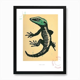 Forest Green Skinks Lizard Bold Block Colour 1 Poster Art Print