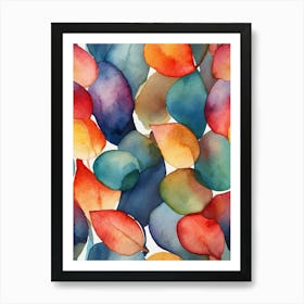 Watercolor Leaves 7 Art Print