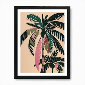 Palm Tree Colourful Illustration 1 Art Print