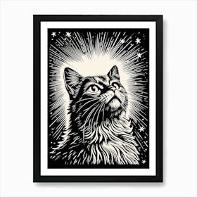 Cosmic Felinescape, Psychedelic Cats series Art Print
