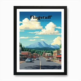 Flagstaff Arizona United States Adventure Travel Art Illustration 1 Art Print