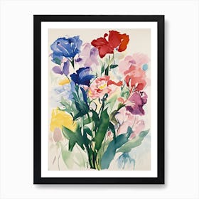 Lisanthius Flower Illustration 3 Art Print