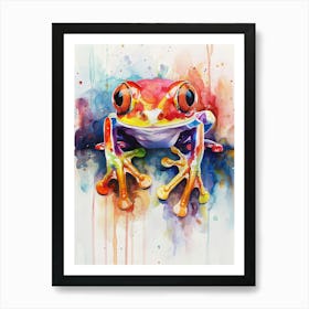 Newt Colourful Watercolour 1 Art Print