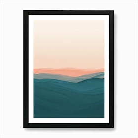 Quiet Abstract sea Landscape watercolor art Art Print