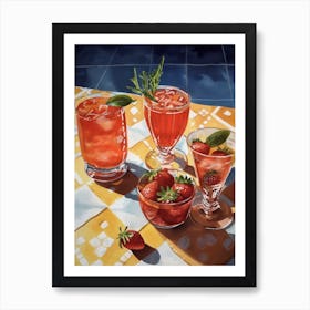 Strawberries And Cocktails In The Summer Sun 2 Art Print