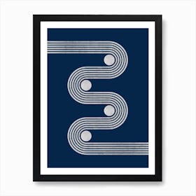 Blue Gray Lines B Art Print
