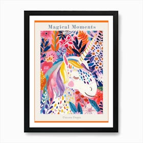 Floral Modern Fauvism Unicorn 1 Poster Art Print