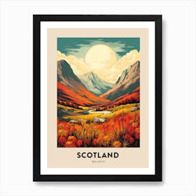 Ben Nevis Scotland 2 Vintage Hiking Travel Poster Art Print