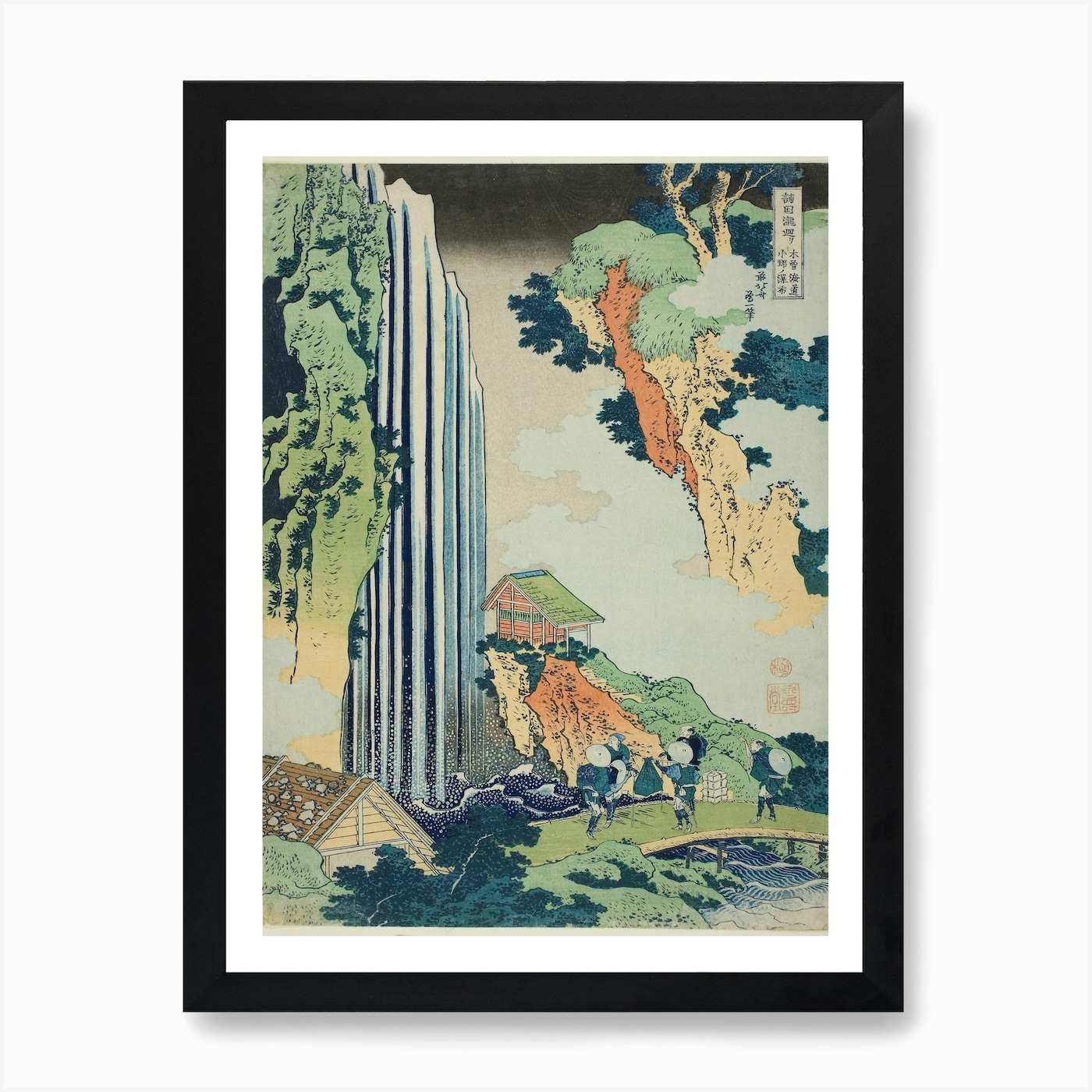 Hokusai - The Amida Falls in the Far Reaches of the Kisokaidō Road Poster