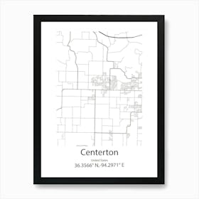 Centerton,United States Minimalist Map Art Print