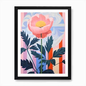 Peony 3 Hilma Af Klint Inspired Pastel Flower Painting Art Print