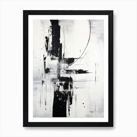 Cosmic Symphony Abstract Black And White 6 Art Print