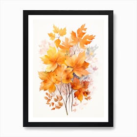 Cute Autumn Fall Scene 34 Art Print