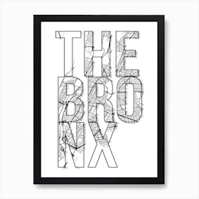 The Bronx Street Map Typography Art Print