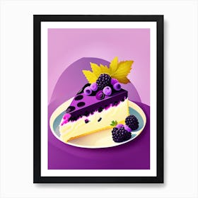 Blackberry Cheesecake Dessert Pop Matisse Flower Art Print