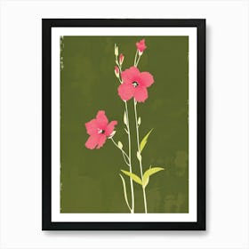 Pink & Green Delphinium 2 Art Print