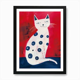 Polka Dot Cat 9 Art Print