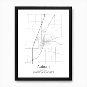 Auburn Hills,United States Minimalist Map Art Print