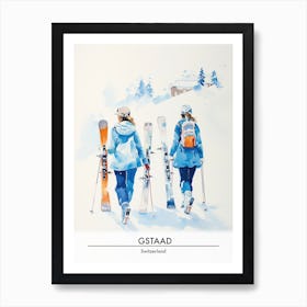 Gstaad   Switzerland, Ski Resort Poster Illustration 0 Art Print