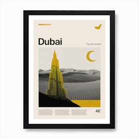 Mid Century Dubai Travel Art Print