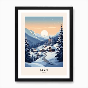 Winter Night  Travel Poster Lech Austria 1 Art Print