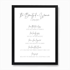 The Beauty Of A Woman By Audrey Hepburn Art Print