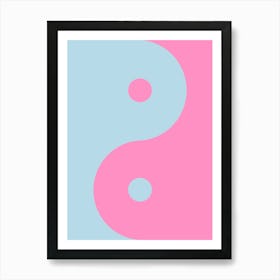 Pink And Blue Yin Yang Art Print