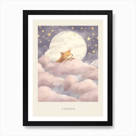 Sleeping Baby Coyote Nursery Poster Art Print