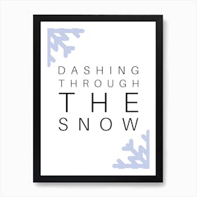 Dashing Through The Snow Typography Word Art Print